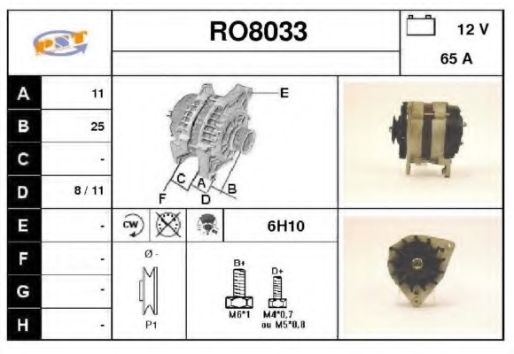 SNRA RO8033 Alternator